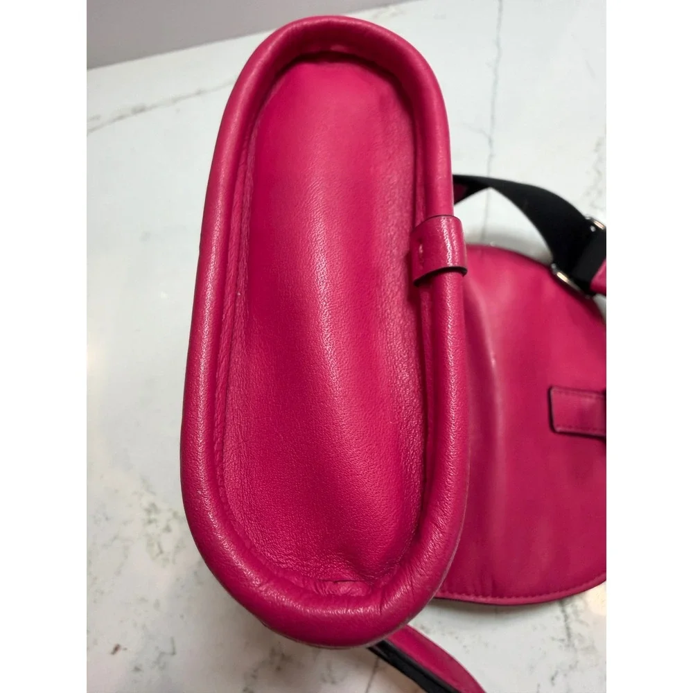 Coach Track Small Crossbody Bag Signature Canvas Charcoal Pink C2600